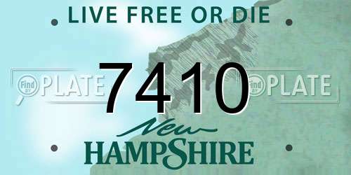 7410 New Hampshire License Plate