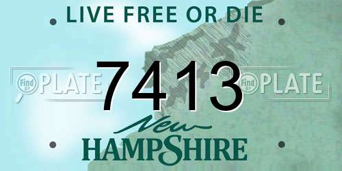 7413 New Hampshire License Plate