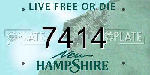 7414 New Hampshire License Plate