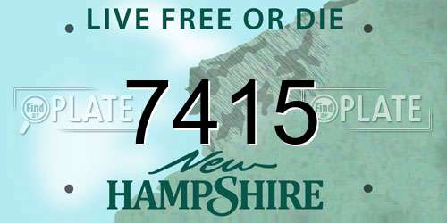 7415 New Hampshire License Plate