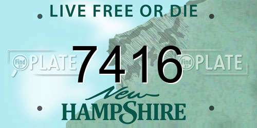 7416 New Hampshire License Plate