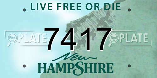 7417 New Hampshire License Plate