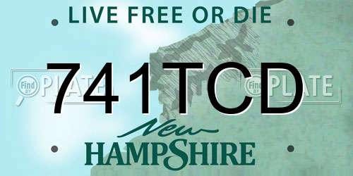 741TCD New Hampshire License Plate