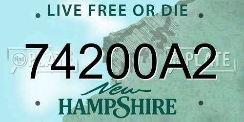 74200A2 New Hampshire License Plate