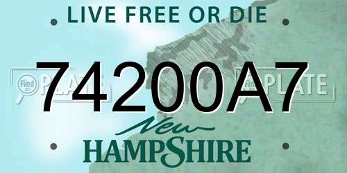 74200A7 New Hampshire License Plate