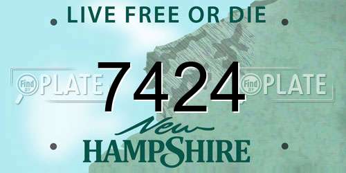 7424 New Hampshire License Plate