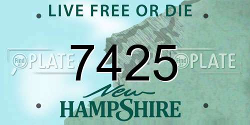 7425 New Hampshire License Plate