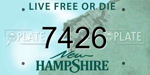 7426 New Hampshire License Plate
