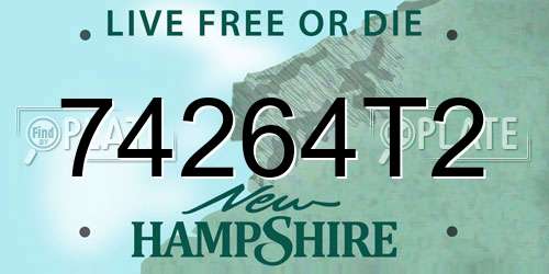 74264T2 New Hampshire License Plate
