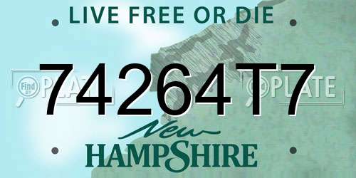 74264T7 New Hampshire License Plate