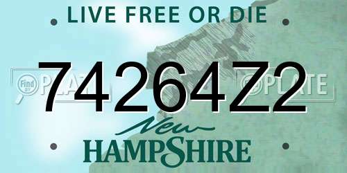 74264Z2 New Hampshire License Plate