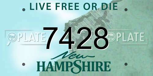 7428 New Hampshire License Plate