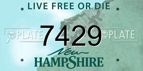 7429 New Hampshire License Plate