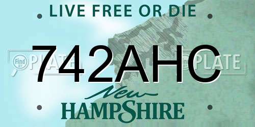 742AHC New Hampshire License Plate