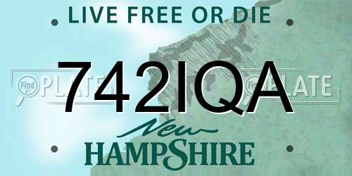 742IQA New Hampshire License Plate