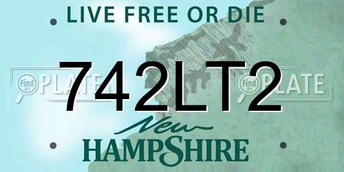 742LT2 New Hampshire License Plate
