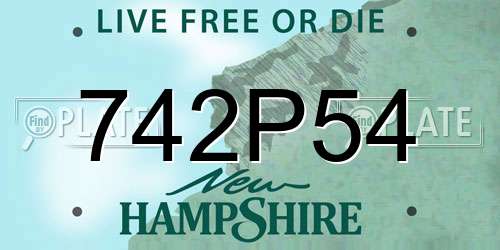 742P54 New Hampshire License Plate