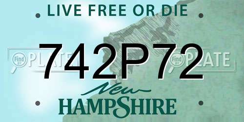742P72 New Hampshire License Plate