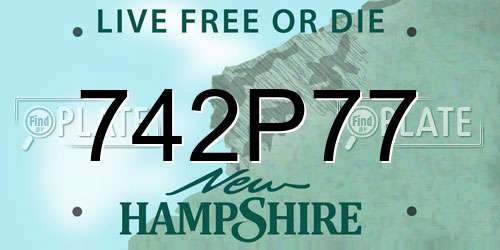 742P77 New Hampshire License Plate