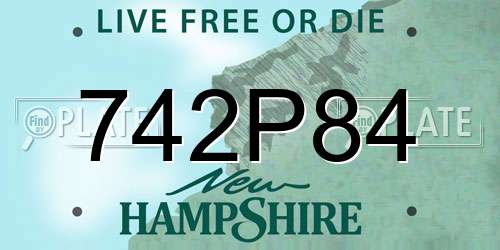 742P84 New Hampshire License Plate