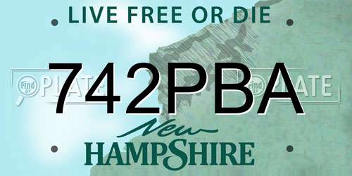 742PBA New Hampshire License Plate