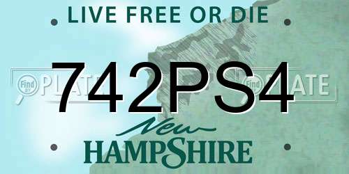 742PS4 New Hampshire License Plate