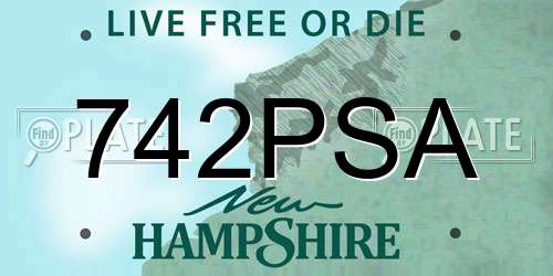 742PSA New Hampshire License Plate