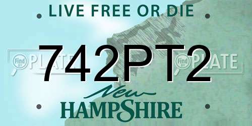 742PT2 New Hampshire License Plate