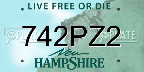 742PZ2 New Hampshire License Plate