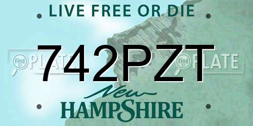 742PZT New Hampshire License Plate