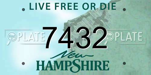 7432 New Hampshire License Plate
