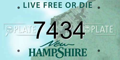 7434 New Hampshire License Plate