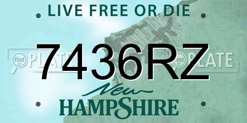 7436RZ New Hampshire License Plate