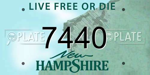 7440 New Hampshire License Plate