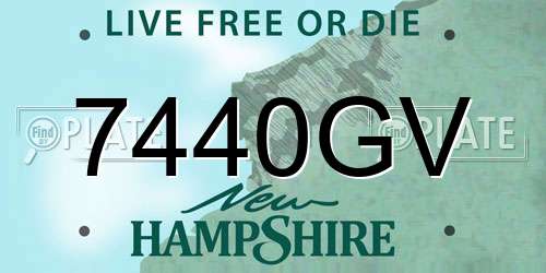 7440GV New Hampshire License Plate