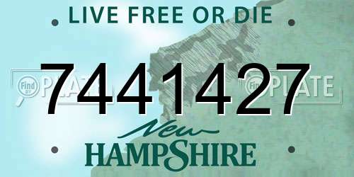 7441427 New Hampshire License Plate