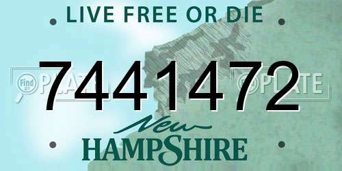 7441472 New Hampshire License Plate