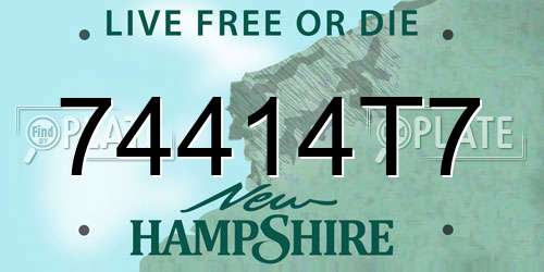74414T7 New Hampshire License Plate
