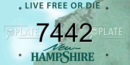 7442 New Hampshire License Plate