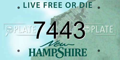 7443 New Hampshire License Plate