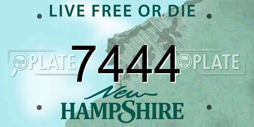 7444 New Hampshire License Plate