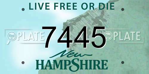7445 New Hampshire License Plate