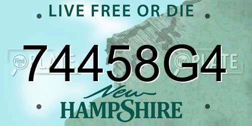 74458G4 New Hampshire License Plate
