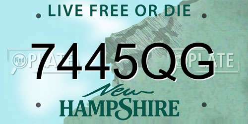 7445QG New Hampshire License Plate