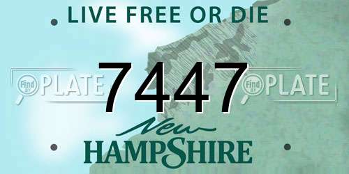 7447 New Hampshire License Plate