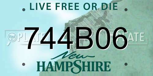 744B06 New Hampshire License Plate