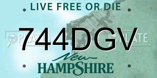 744DGV New Hampshire License Plate