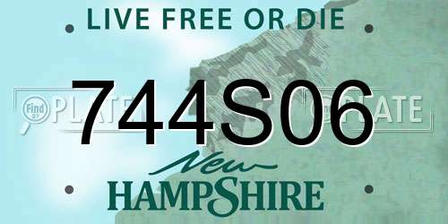 744S06 New Hampshire License Plate