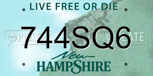 744SQ6 New Hampshire License Plate