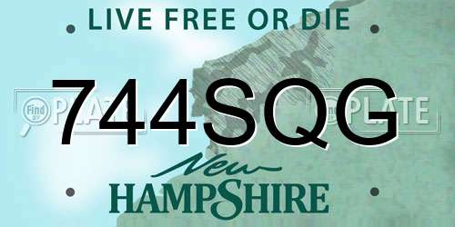 744SQG New Hampshire License Plate